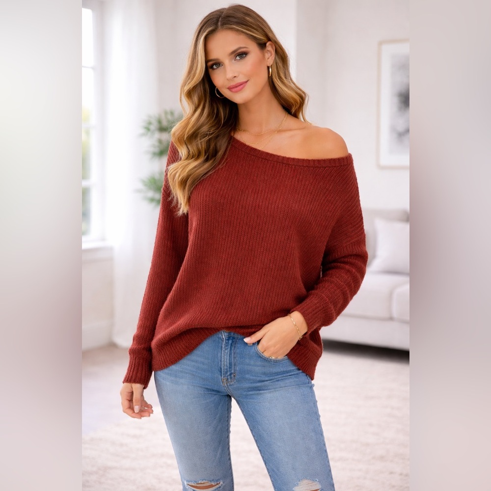 Vestique orange red Knit‎ Sweater small